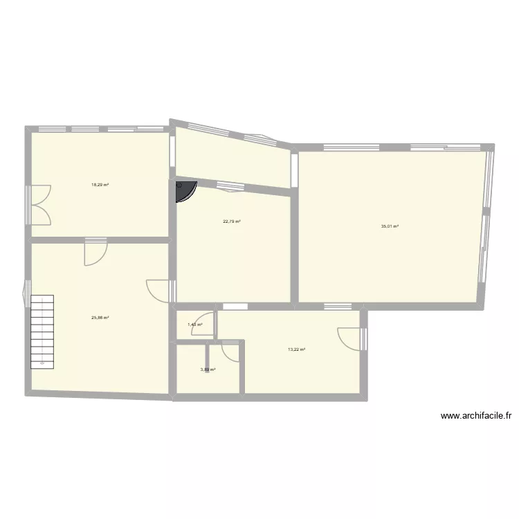 PLAN ACTUEL MAISON. Plan de 7  et 120 m²