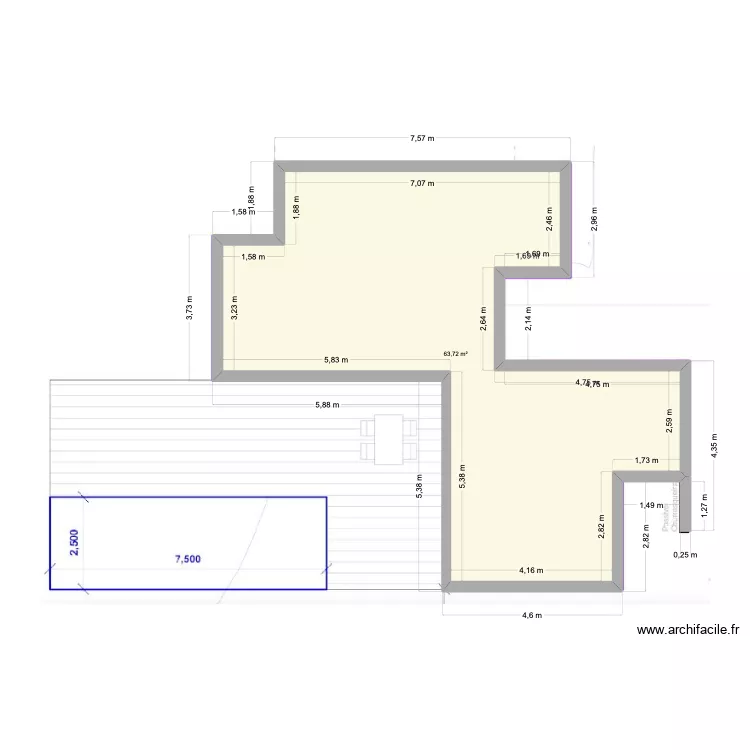 plan t2. Plan de 1 et 64 m² plan t2. Plan de 1 et 64 m²