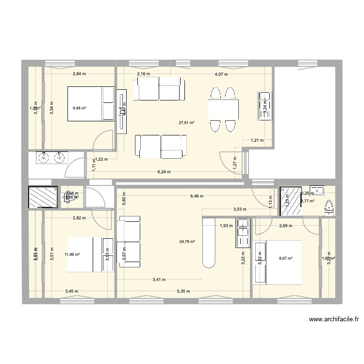 premier &eacute;tage renov V3. Plan de 0 pièce et 0 m2