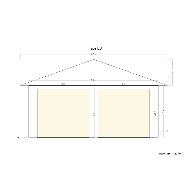 Extention Garage Face EST. Plan de 0 pièce et 0 m2