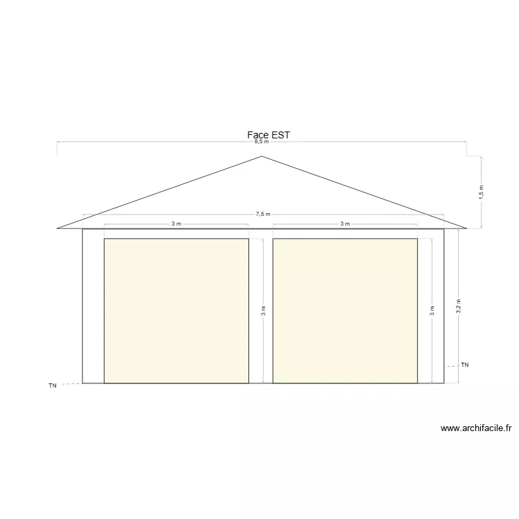 Extention Garage Face EST. Plan de Extention Garage Face EST. Plan de