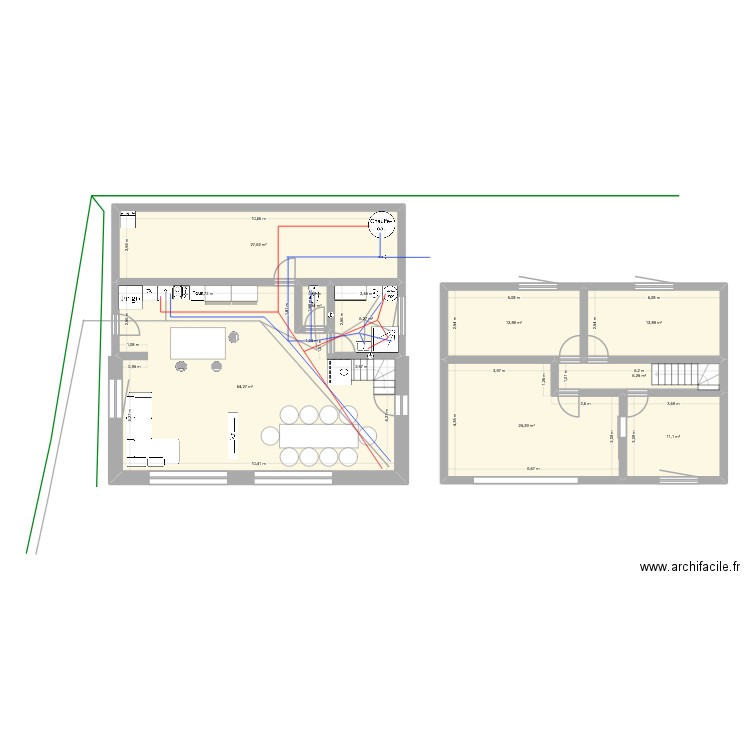 maison cret. Plan de 9 pièces et 168 m2