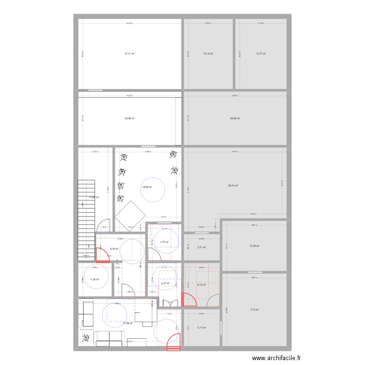 ESCAPE PMR. Plan de 18 pièces et 245 m2