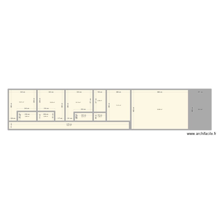 PENICHE 5. Plan de 12 pièces et 113 m2