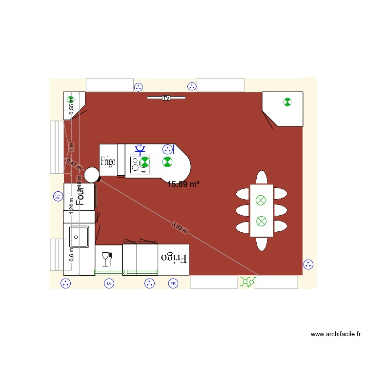 CUISINE. Plan de 0 pièce et 0 m2