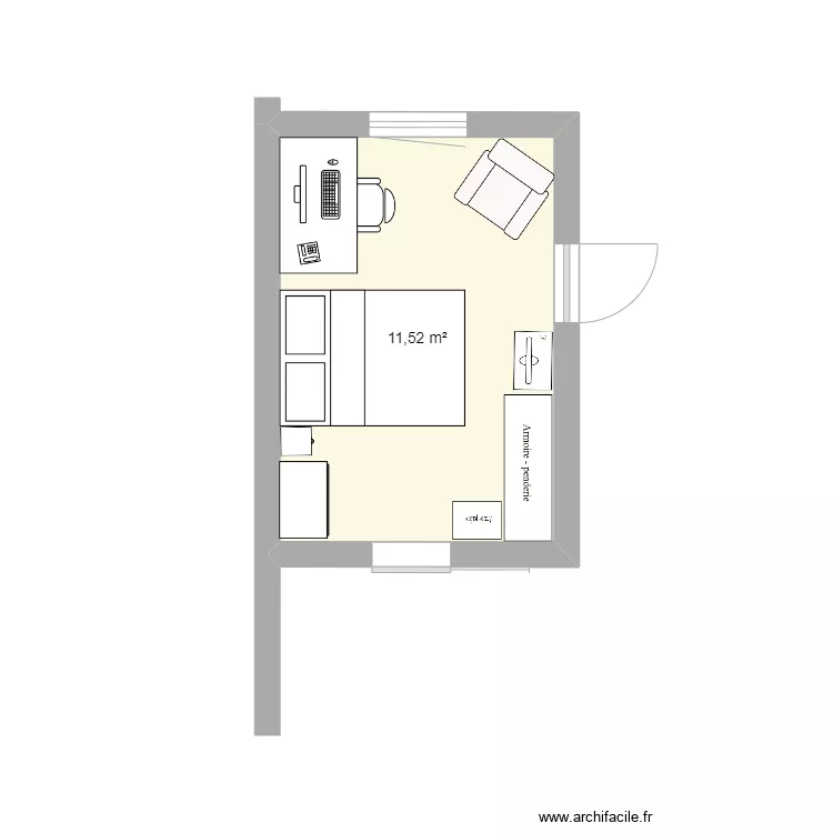 Chambre 1. Plan de 