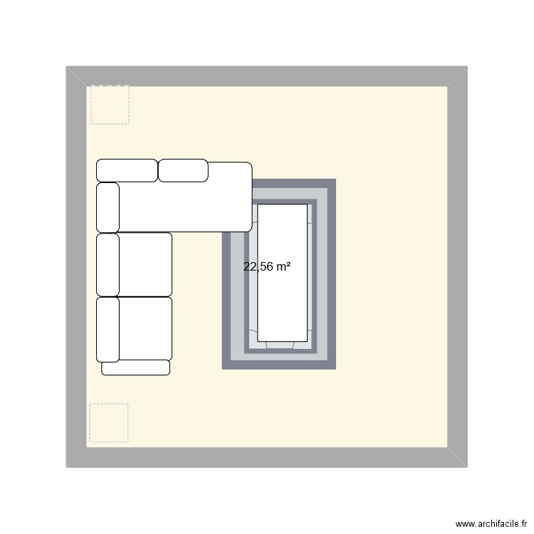 salon frances - Mariana García Bautista. Plan de 1 pièce et 23 m2