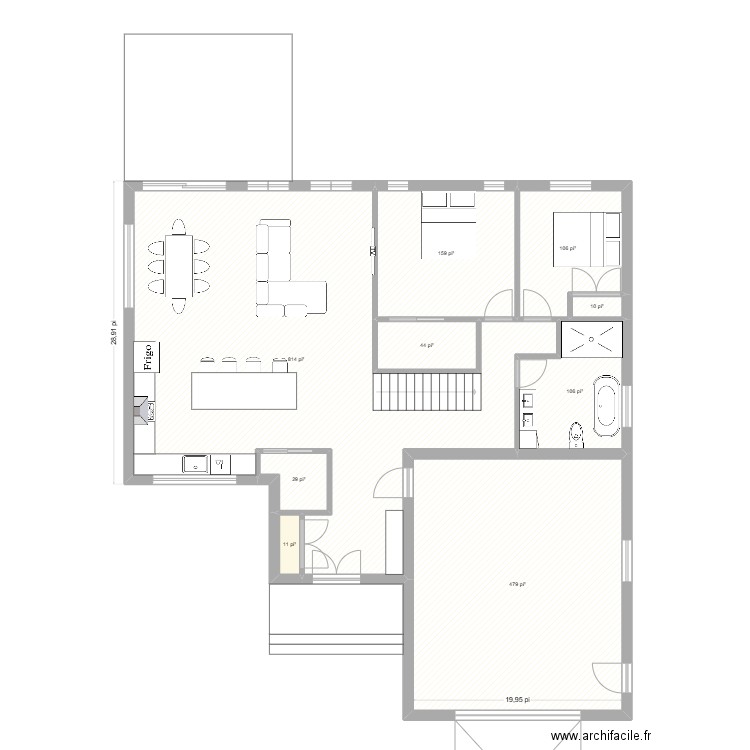 maison v2. Plan de 9 pièces et 163 m2
