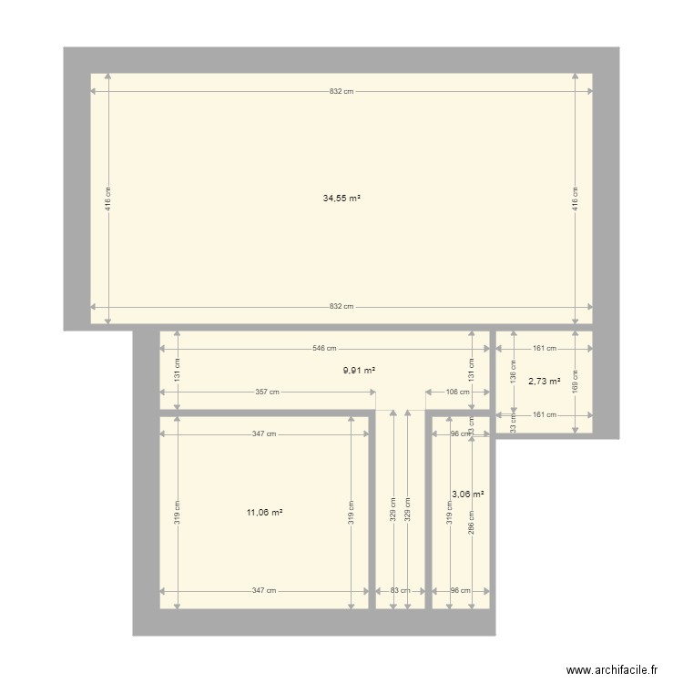 DESBROSSES . Plan de 11 pièces et 122 m2