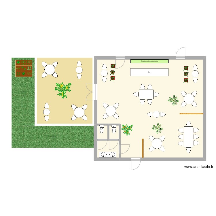 restaurant. Plan de 0 pièce et 0 m2