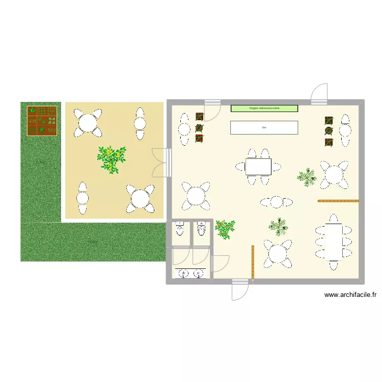 restaurant. Plan de restaurant. Plan de