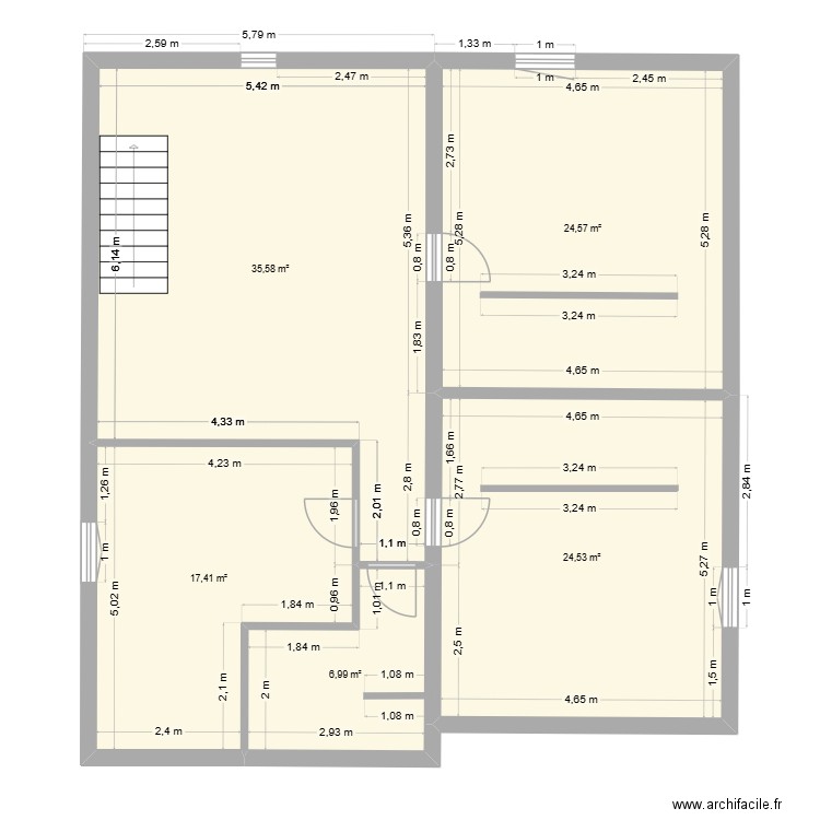 haut maison Brie. Plan de 5 pièces et 109 m2