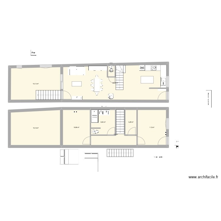 SDB Sommelonne 2. Plan de 9 pièces et 117 m2