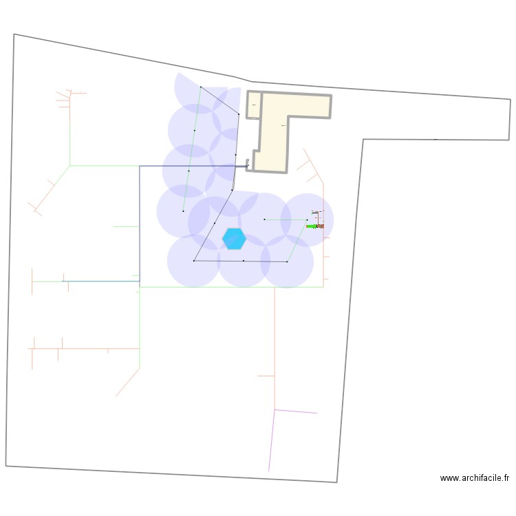 Plan arrosage pelouse zone 1 et 2 Emilie. Plan de 2 pièces et 118 m2