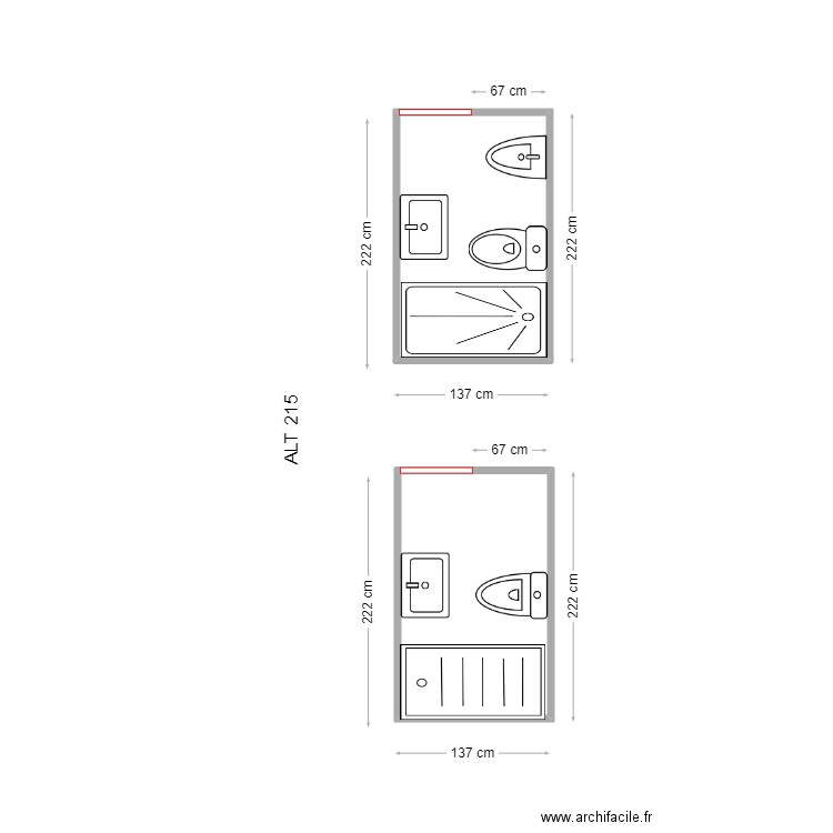 JOLOTE. Plan de 2 pièces et 6 m2