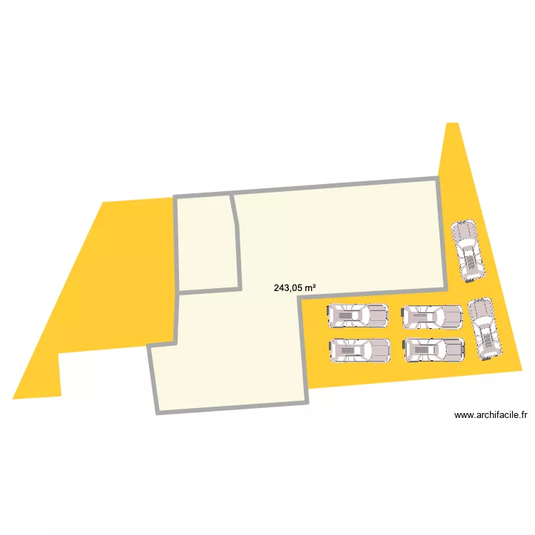 plan de masse. Plan de 2  et 279 m²