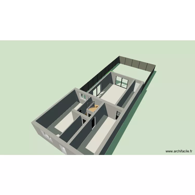 RDC 2026 avant travaux. Plan de 5 et 87 m² RDC 2026 avant travaux. Plan de 5 et 87 m²