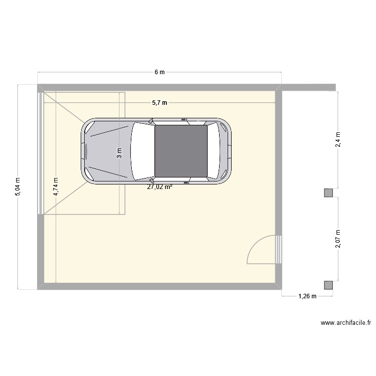 PLAN INTÉRIEUR GARAGE. Plan de 2 pièces et 54 m2
