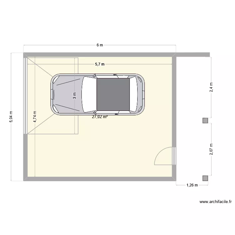 PLAN INTÉRIEUR GARAGE. Plan de 2 pièces et 54 m² PLAN INTÉRIEUR GARAGE. Plan de 2 pièces et 54 m²