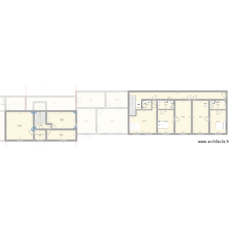 Les 3 saules rénovation V3. Plan de 38 pièces et 616 m2