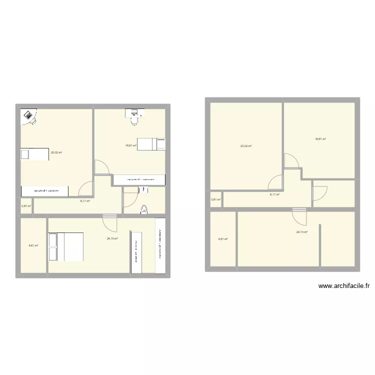 Etage Brut . Plan de 