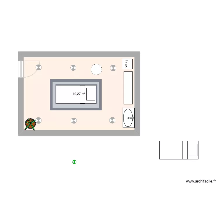 By Manon. Plan de 1  et 19 m²