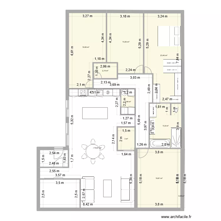 Le Bouscat. Plan de 10  et 175 m²