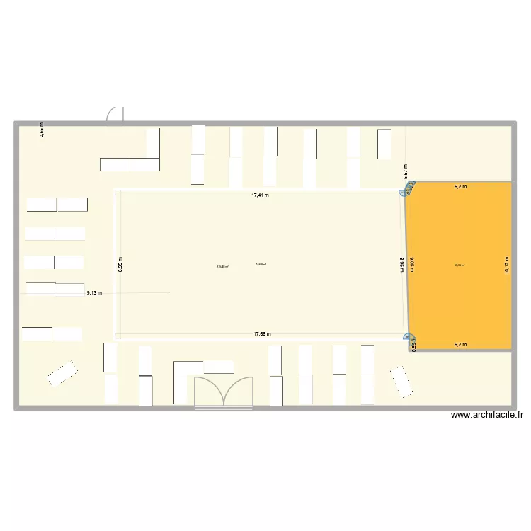Plan salle AOD 2. Plan de 3 et 496 m² Plan salle AOD 2. Plan de 3 et 496 m²