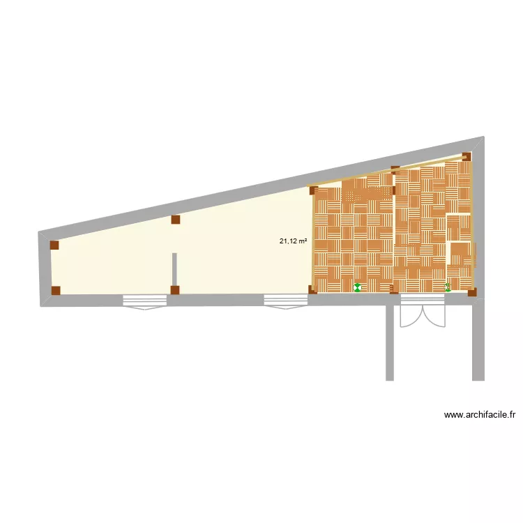 abri v&eacute;los terrasse 1. Plan de 1  et 21 m²