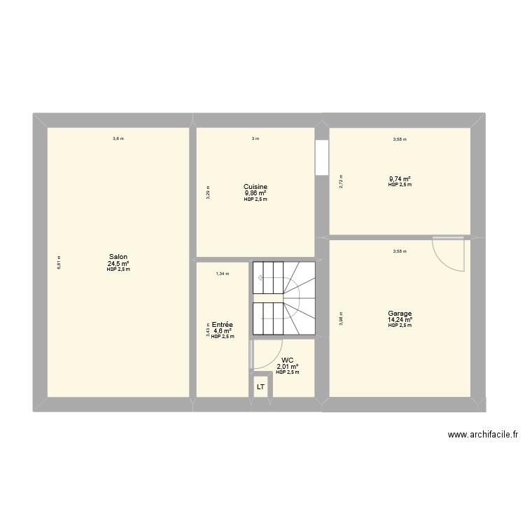 Deregniaux plans. Plan de 8 pièces et 68 m2