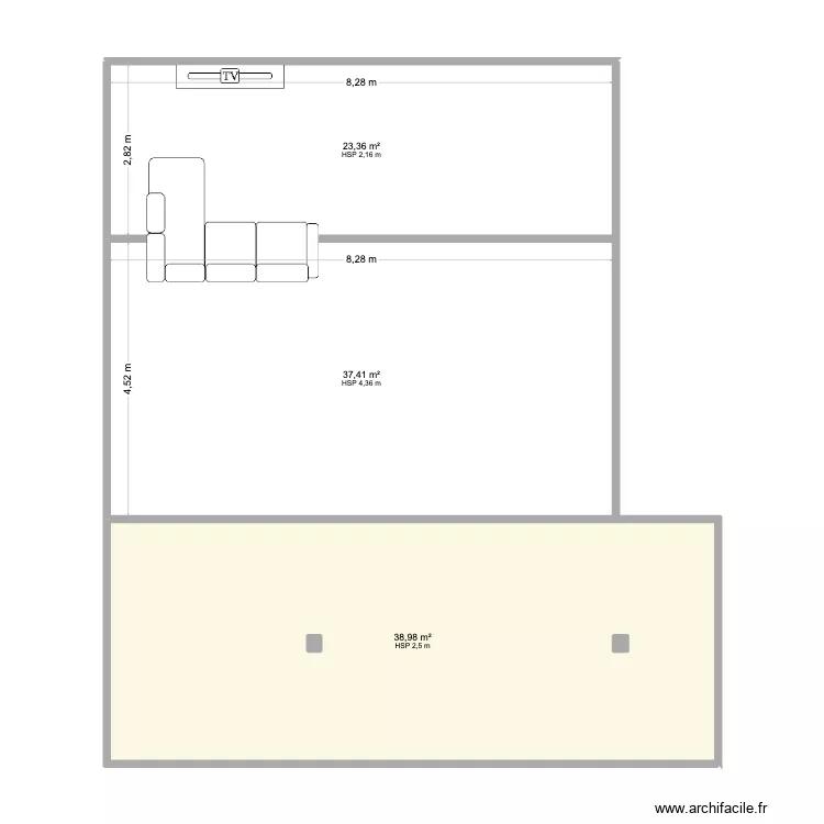 Laurent Guerrero. Plan de 5  et 100 m²