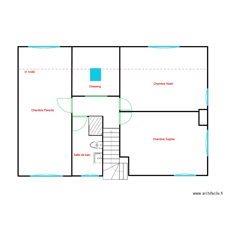 1er Etage Maison. Plan de 0 pièce et 0 m2