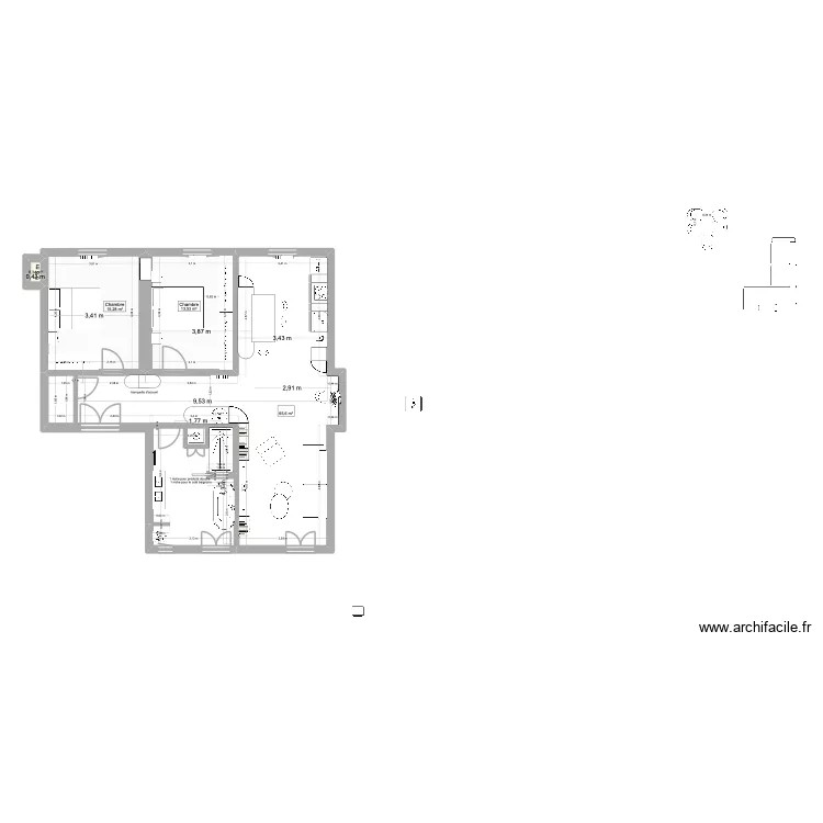 LES HALLES version cuisine broquedis. Plan de 4 et 95 m² LES HALLES version cuisine broquedis. Plan de 4 et 95 m²