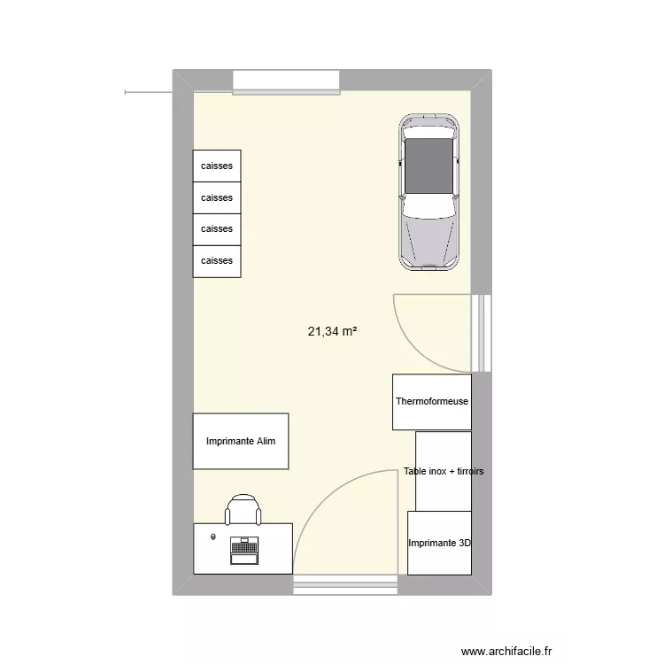 PIECE IMPRESSION. Plan de 1 et 21 m² PIECE IMPRESSION. Plan de 1 et 21 m²