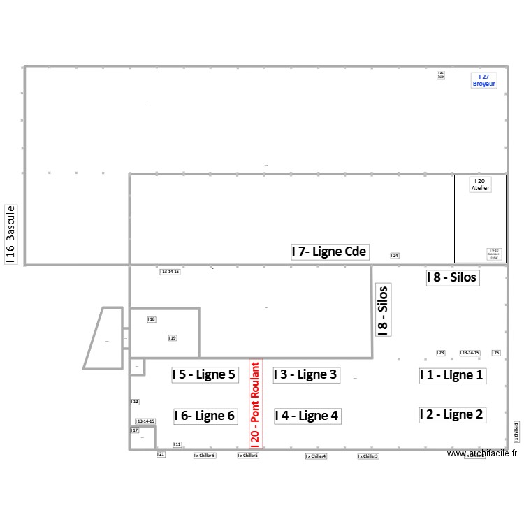 HALL HERSTAL  INSTALLATIONS 2. Plan de 8 pièces et -396 m2