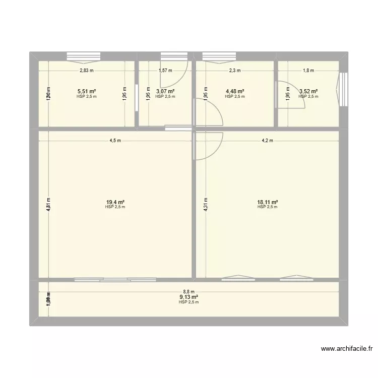 Cumenne Piquerez 97C. Plan de 7 Pièces et 63 m² Cumenne Piquerez 97C. Plan de 7 Pièces et 63 m²