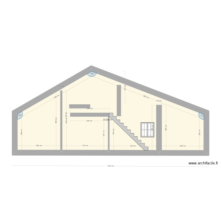 chalet 10. Plan de 1 pièce et 48 m2