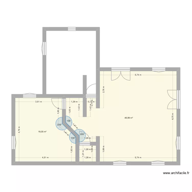 quimbert1. Plan de 2  et 66 m²