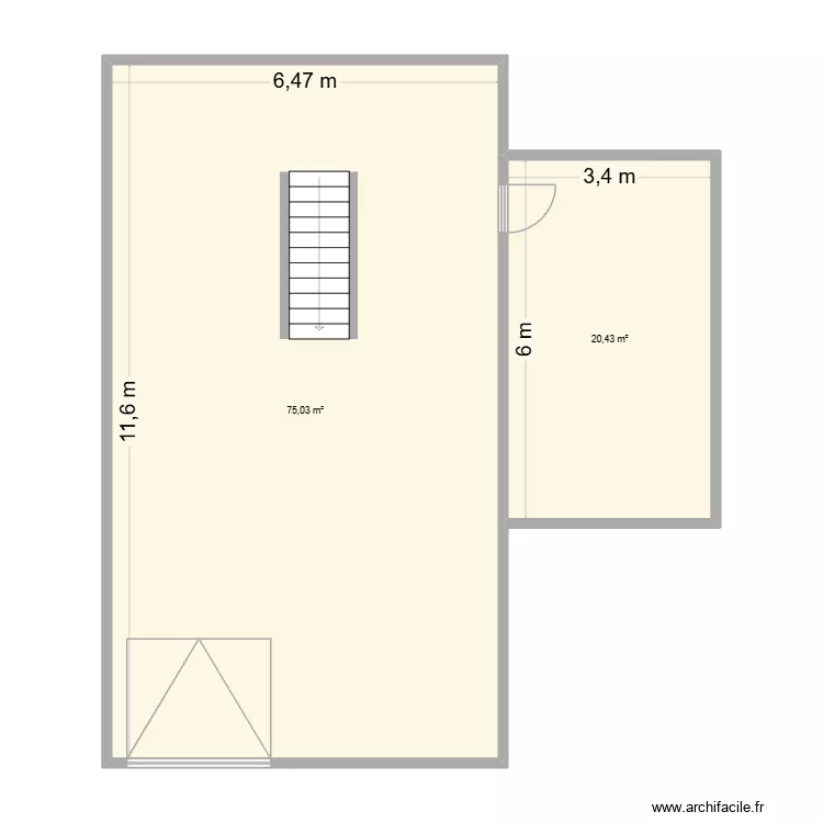 Beven Garage/ cave. Plan de 2  et 95 m²