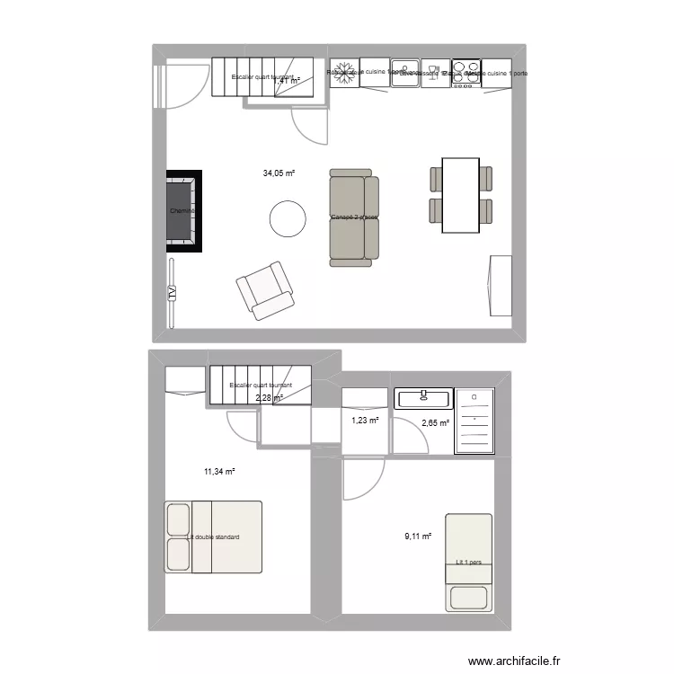Yannis. Plan de 7 et 62 m² Yannis. Plan de 7 et 62 m²