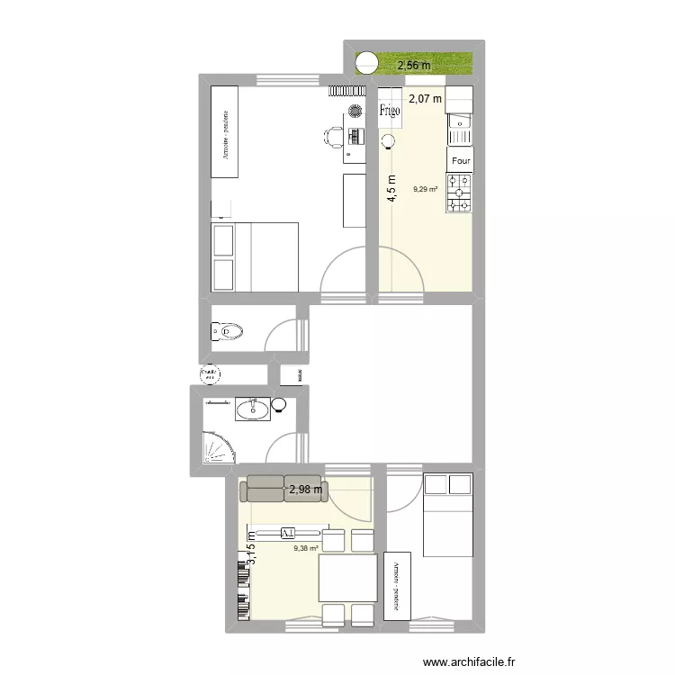 ma maison. Plan de 3 et 20 m² ma maison. Plan de 3 et 20 m²
