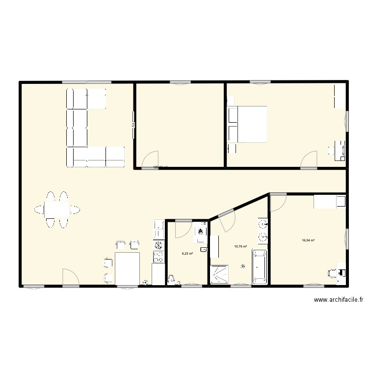 Résidence du bois blanc. Plan de 4 pièces et 154 m2