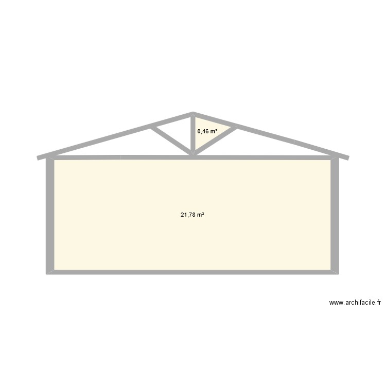 B/FFC. Plan de 2 pièces et 22 m2