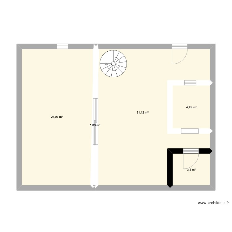 sqdd. Plan de 5 pièces et 66 m2