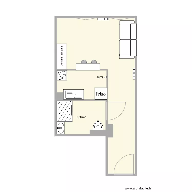 Appart Morgane. Plan de 2 et 34 m² Appart Morgane. Plan de 2 et 34 m²