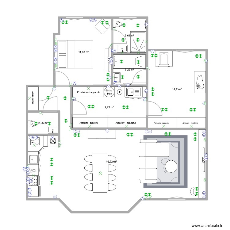 Lamarck 2.0. Plan de 7 pièces et 89 m2