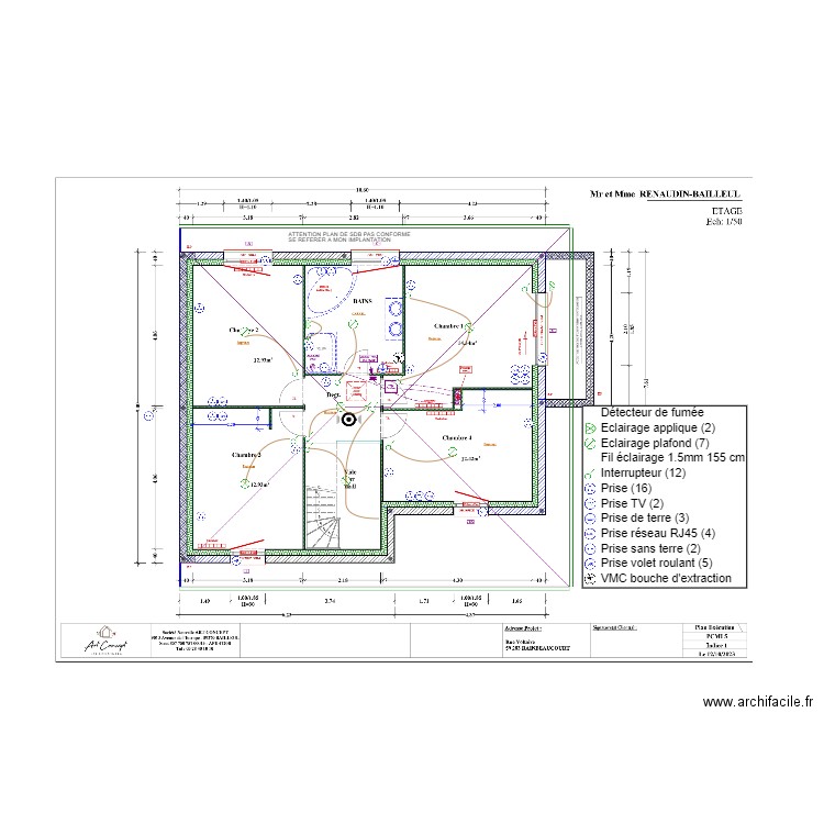 RENAUDIN ETAGE. Plan de 0 pièce et 0 m2