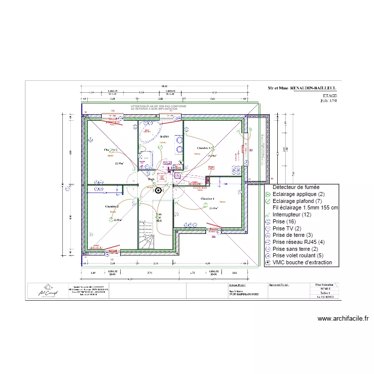 RENAUDIN ETAGE. Plan de 