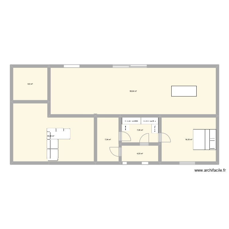 Extension 1. Plan de 0 pièce et 0 m2