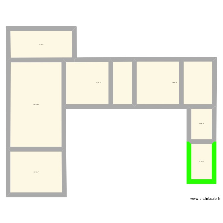 Pouilly RDC. Plan de 7 pièces et 232 m2
